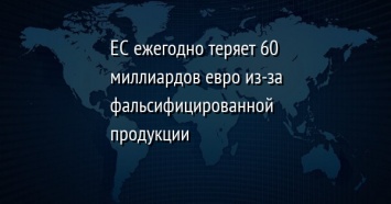 ЕС ежегодно теряет 60 миллиардов евро из-за фальсифицированной продукции