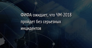 ФИФА ожидает, что ЧМ-2018 пройдет без серьезных инцидентов