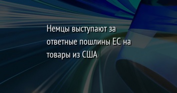 Немцы выступают за ответные пошлины ЕС на товары из США