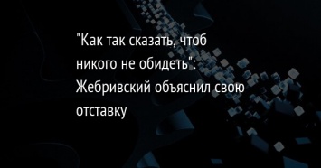 "Как так сказать, чтоб никого не обидеть": Жебривский объяснил свою отставку