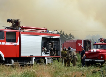 Пожар в Великом Дальнике: спасатели сегодня утром ликвидировали возгорание шелухи подсолнечника. Фото