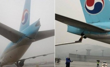 Самолет Korean Air чуть не лишился хвоста после встречи с другим лайнером (фото)