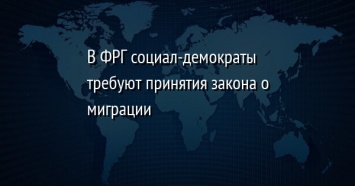 В ФРГ социал-демократы требуют принятия закона о миграции