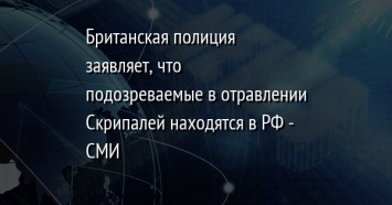 Британская полиция заявляет, что подозреваемые в отравлении Скрипалей находятся в РФ - СМИ