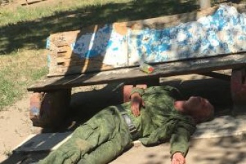 "Освобождал-освобождал и устал": спящий под скамейкой боевик "ДНР" стал посмешищем соцсетей