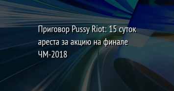 Приговор Pussy Riot: 15 суток ареста за акцию на финале ЧМ-2018