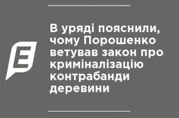 В правительстве объяснили, почему Порошенко ветировал закон о криминализации контрабанды древесины