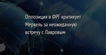 Оппозиция в ФРГ критикует Меркель за неожиданную встречу с Лавровым