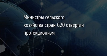 Министры сельского хозяйства стран G20 отвергли протекционизм