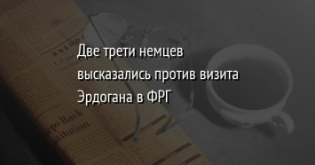 Две трети немцев высказались против визита Эрдогана в ФРГ