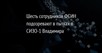 Шесть сотрудников ФСИН подозревают в пытках в СИЗО-1 Владимира