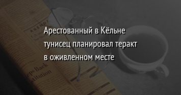 Арестованный в Кельне тунисец планировал теракт в оживленном месте