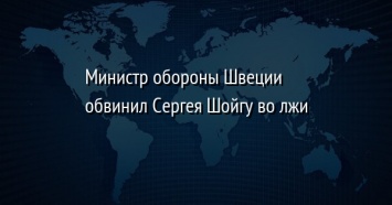 Министр обороны Швеции обвинил Сергея Шойгу во лжи