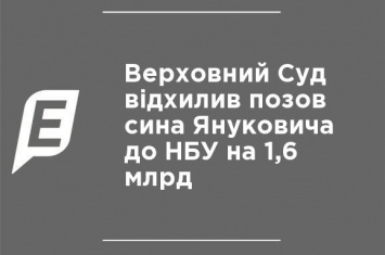 Верховный Суд отклонил иск сына Януковича к НБУ на 1,6 млрд