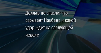 Доллар не спасли: что скрывает Нацбанк и какой удар ждет на следующей неделе