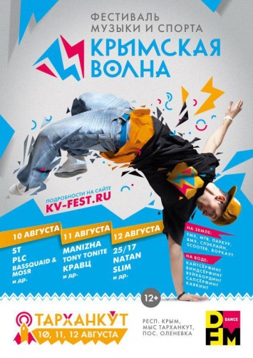 Фестиваль экстремального спорта и молодежной музыки «Тарханкут. Крымская волна» стартует 10 августа