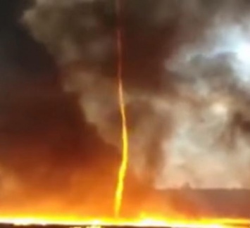 В Британии огненный торнадо попал на видео
