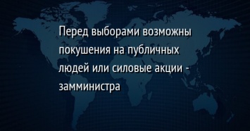 Перед выборами возможны покушения на публичных людей или силовые акции - замминистра