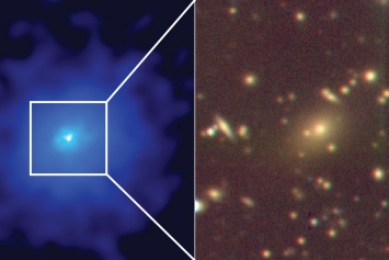 Чудовищная прожорливая черная дыра прячет за собой сотни галактик