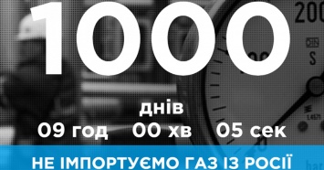 Сегодня ровно 1000 дней как Украина живет без поставок газа из России