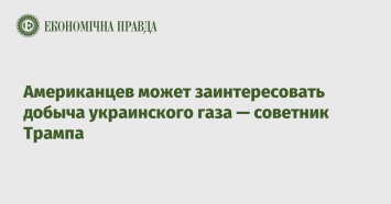 Американцев может заинтересовать добыча украинского газа - советник Трампа