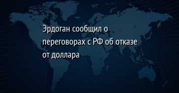 Эрдоган сообщил о переговорах с РФ об отказе от доллара