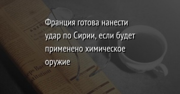 Франция готова нанести удар по Сирии, если будет применено химическое оружие