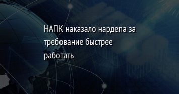 НАПК наказало нардепа за требование быстрее работать