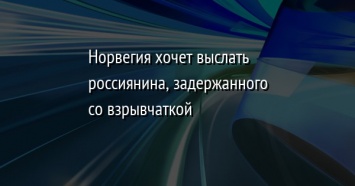 Норвегия хочет выслать россиянина, задержанного со взрывчаткой