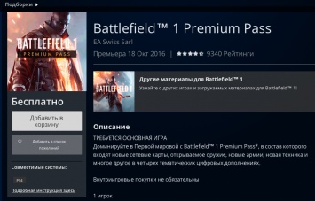 Electronic Arts опять раздает бесплатный Premium Pass для Battlefield 1