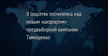 В соцсетях посмеялись над новым «шедевром» предвыборной кампании Тимошенко