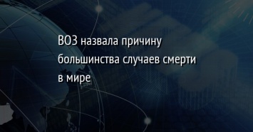 ВОЗ назвала причину большинства случаев смерти в мире