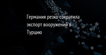 Германия резко сократила экспорт вооружений в Турцию