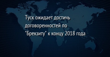 Туск ожидает достичь договоренностей по "Брекзиту" к концу 2018 года