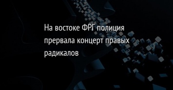 На востоке ФРГ полиция прервала концерт правых радикалов