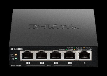 D-Link представляет новые неуправляемые PoE-коммутаторы DGS-1005P и DES-1005P