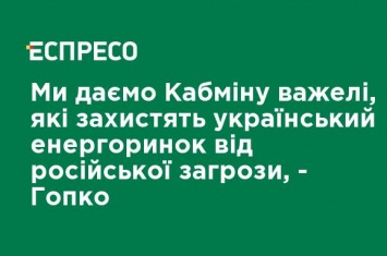 Мы даем Кабмину рычаги, которые защитят украинский энергорынок от российской угрозы - Гопко