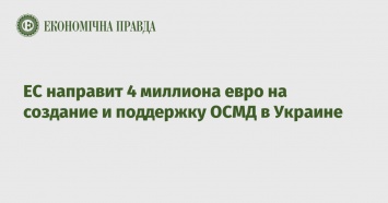 ЕС направит 4 миллиона евро на создание и поддержку ОСМД в Украине