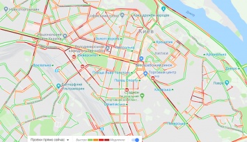 Киев "застыл" в пробках из-за массовых ДТП (карта)
